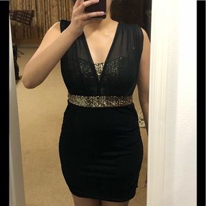 macy's black midi dress